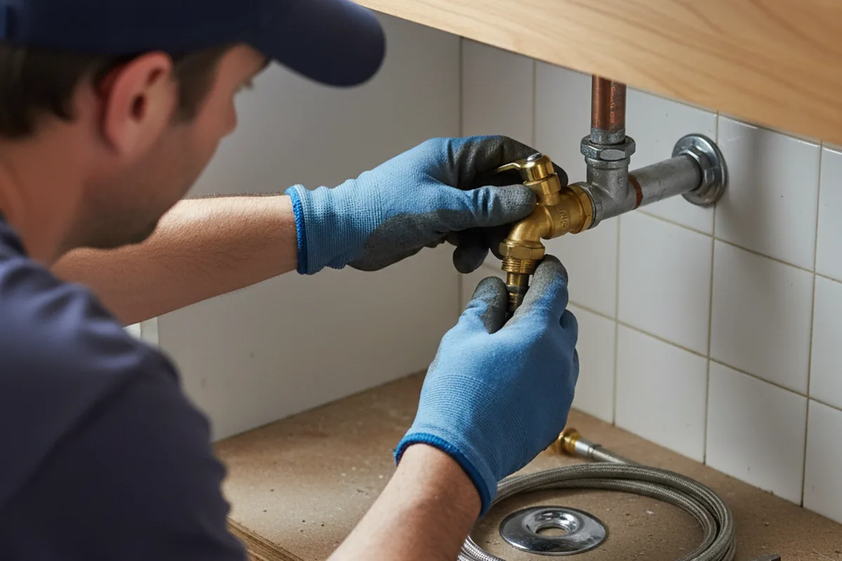 Shutoff valve and fitting work during Faucet and Fixture Repair in Freedom